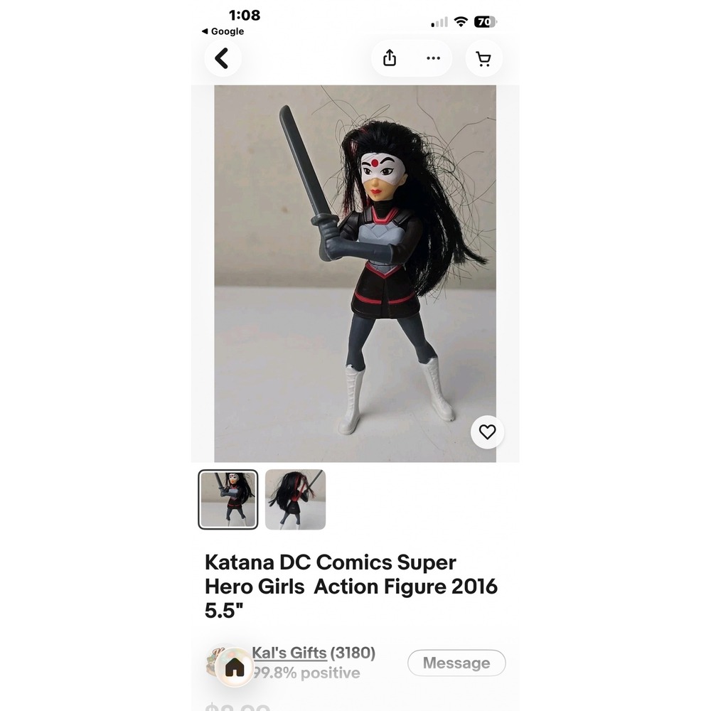 Katana DC Super Hero Girls Action Figure 2016 Mattel 5.5 Inch with Sword
